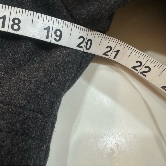 Anne Klein AK Charcoal Grey Hooded Zip-Up Wool Blend Jacket Side Pickets Size M - Picture 11 of 13